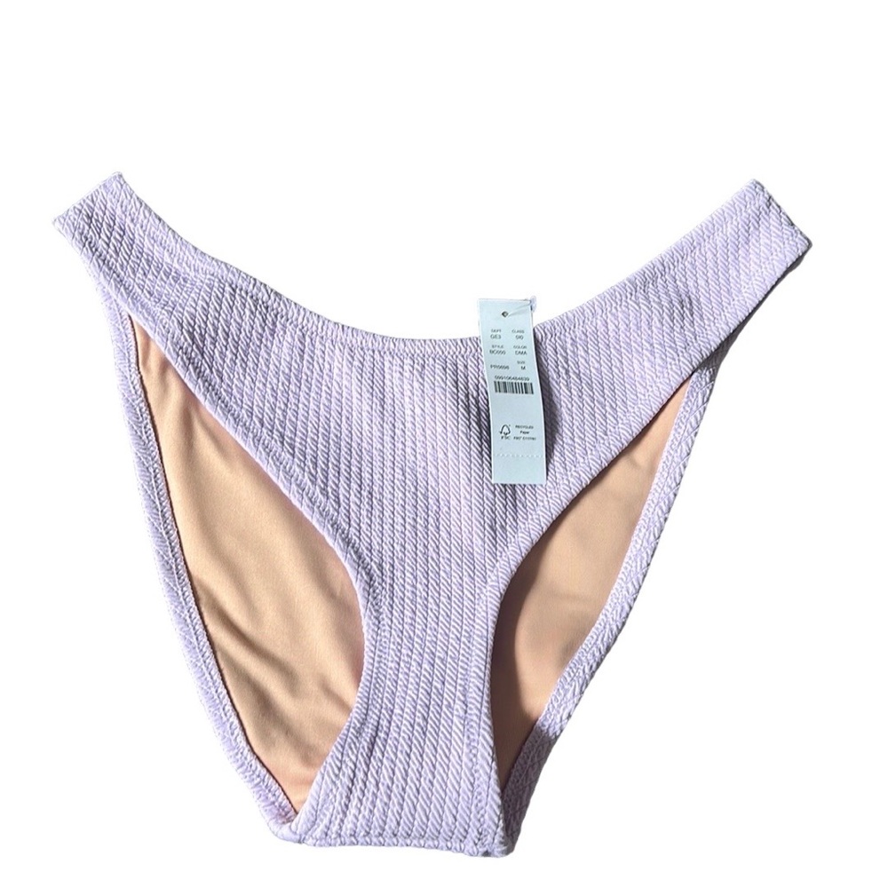 NWT J. Crew Light Purple Textured Swim Bikini Bottoms Only M